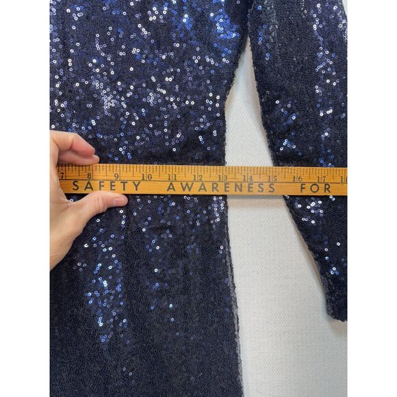 Vision for Innovation Sequin Performance Dress Womens Sze S Blue Long Sleeve NWT - Picture 9 of 12